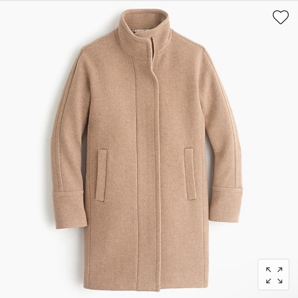 JCrew Stadium-Cloth Wool Cocoon Coat in Heathered Sandstone